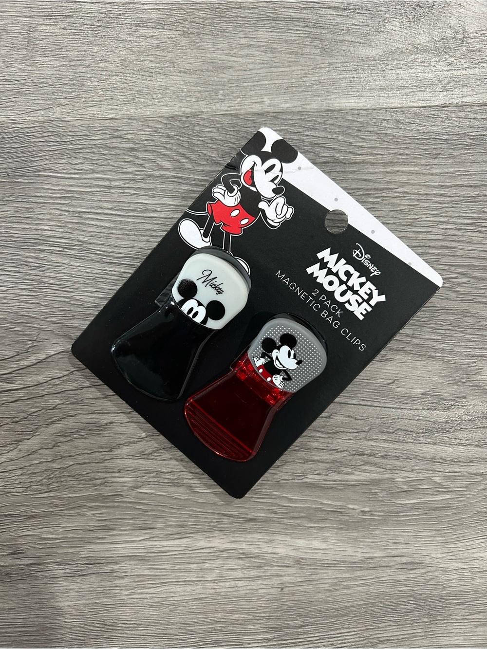 Disney Mickey Mouse Magnetic Bag Clips - Black & Red